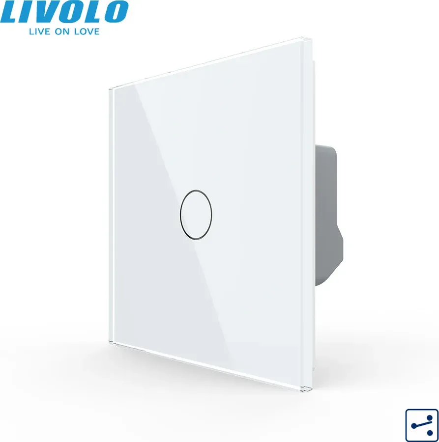 Розумний прохідний вимикач LIVOLO сенсорний білий скло Wi-Fi